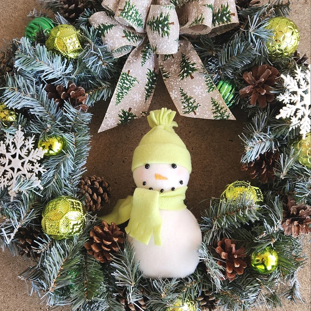 Handmade Winter Wonderland Snowman Wreath